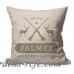 4 Wooden Shoes Personalized Hunting Lodge Textured Linen Throw Pillow FWDS1639